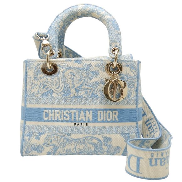 Dior Dior Lady D-Lite Medium Canvas Bag M0565ORGO Canvas Handbag M0565ORGO - Picture 1 of 9
